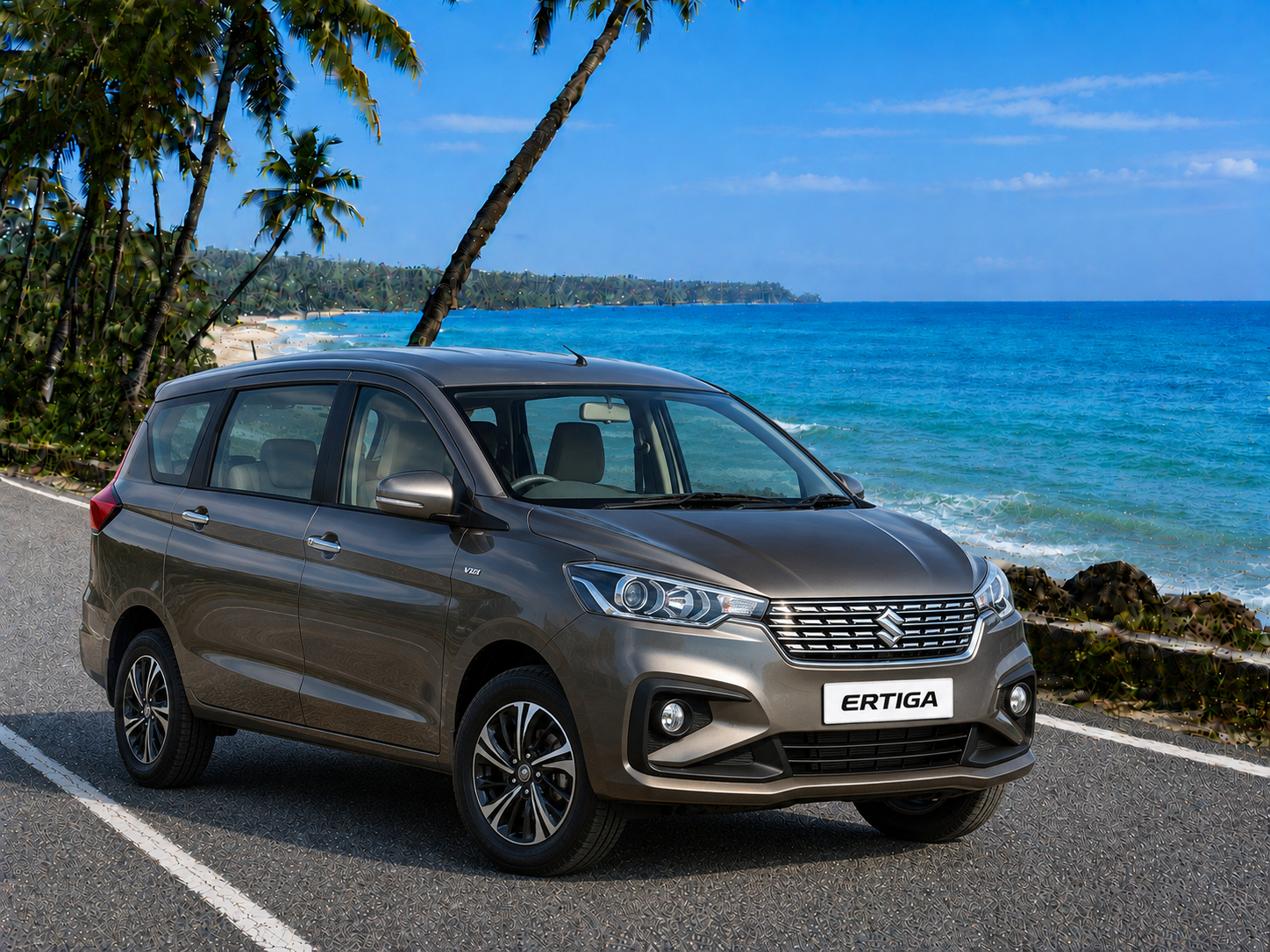 Spacious 7-seater Ertiga family rental car in Goa